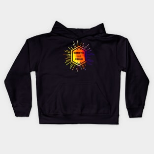 Autistic and proud (watercolor, solid) Kids Hoodie